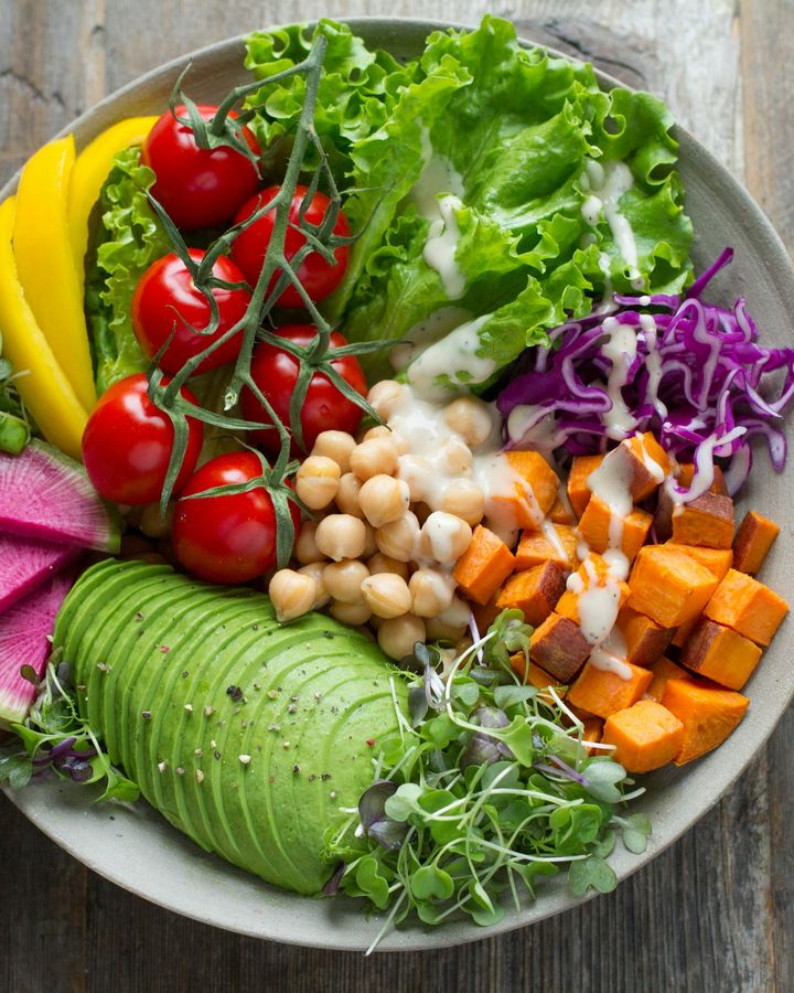 Avocado, Chickpeas, Sweet potato, Cherry tomato